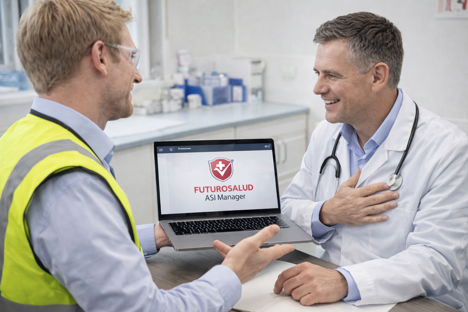 FUTUROSALUD hilft Arztpraxen, Arbeitsschutzanforderungen systematisch und praxistauglich zu erfüllen.