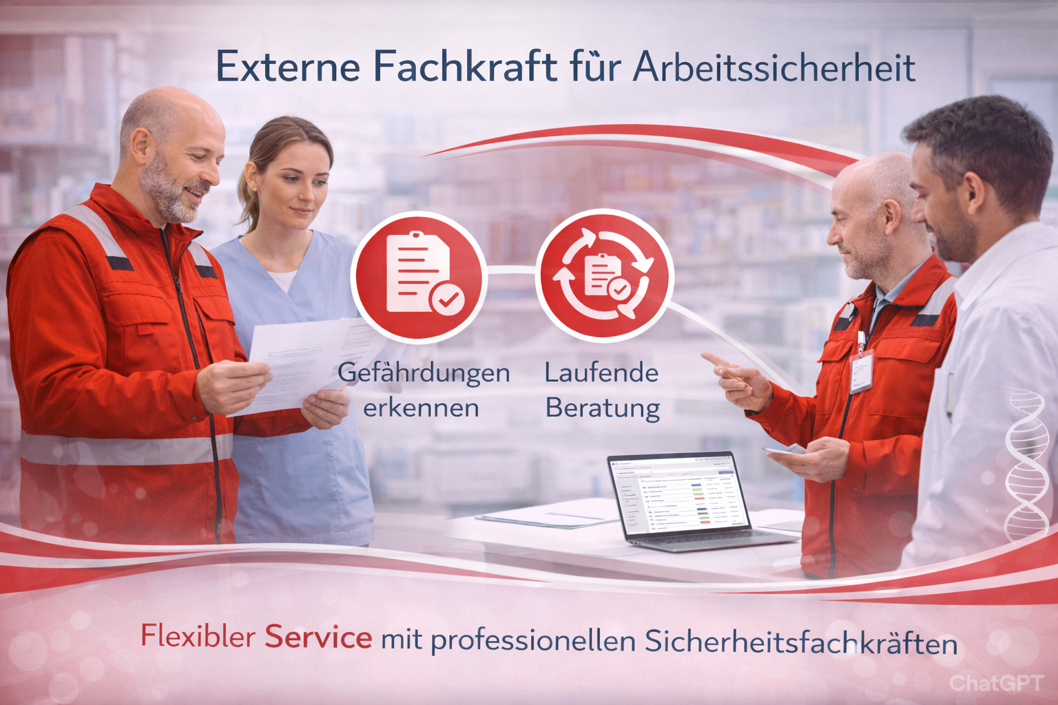 External occupational safety specialists support companies in implementing ASiG and DGUV Regulation 2.