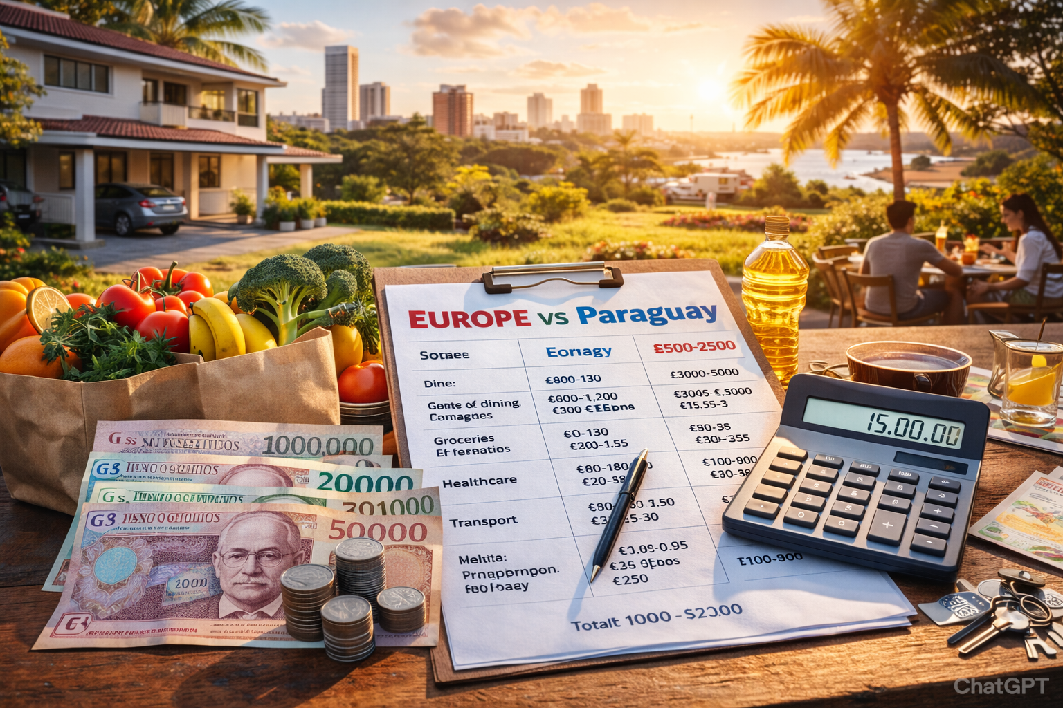 Lebenhaltungskosten Paraguay, Essen, Miete, trinken