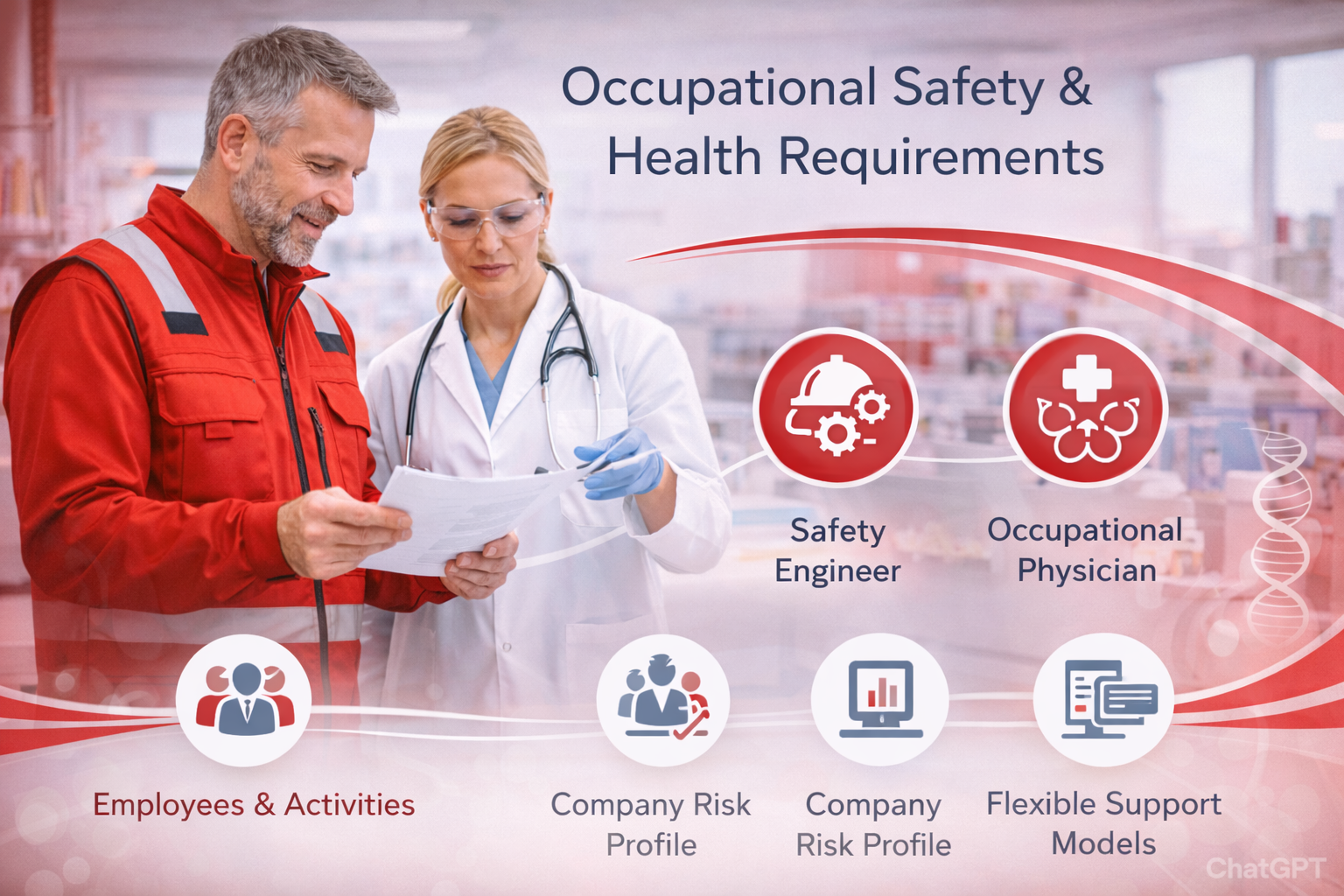 External safety professional advising a company on Section 6 ASiG and DGUV Regulation 2 requirements