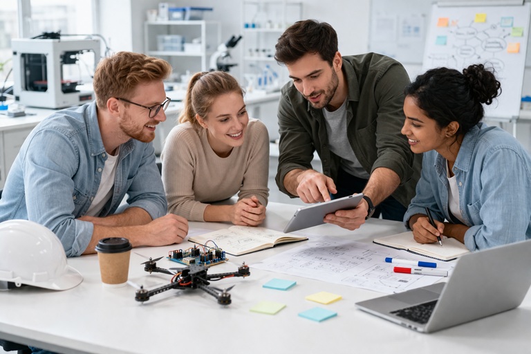 SAFETY & HEALTH Consulting early-stage startup team in modern workspace